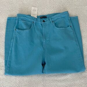 Levi’s Made & Crafted Blue Mist Organic Cotton Blend Barrel Crop Jeans S…